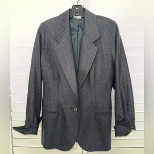 Vintage Perry Ellis Charcoal Wool Blazer